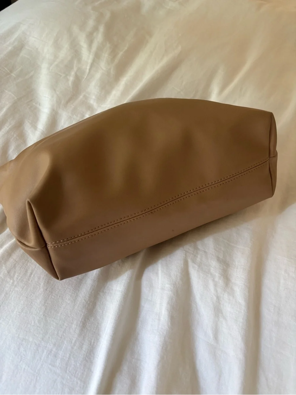 Anthropologie Tan Zip Cosmetic Pouch